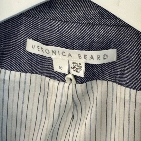 EUC Veronica Beard Womens 'Kelson' Dickey Chambray Blue Blazer - Picture 7 of 9